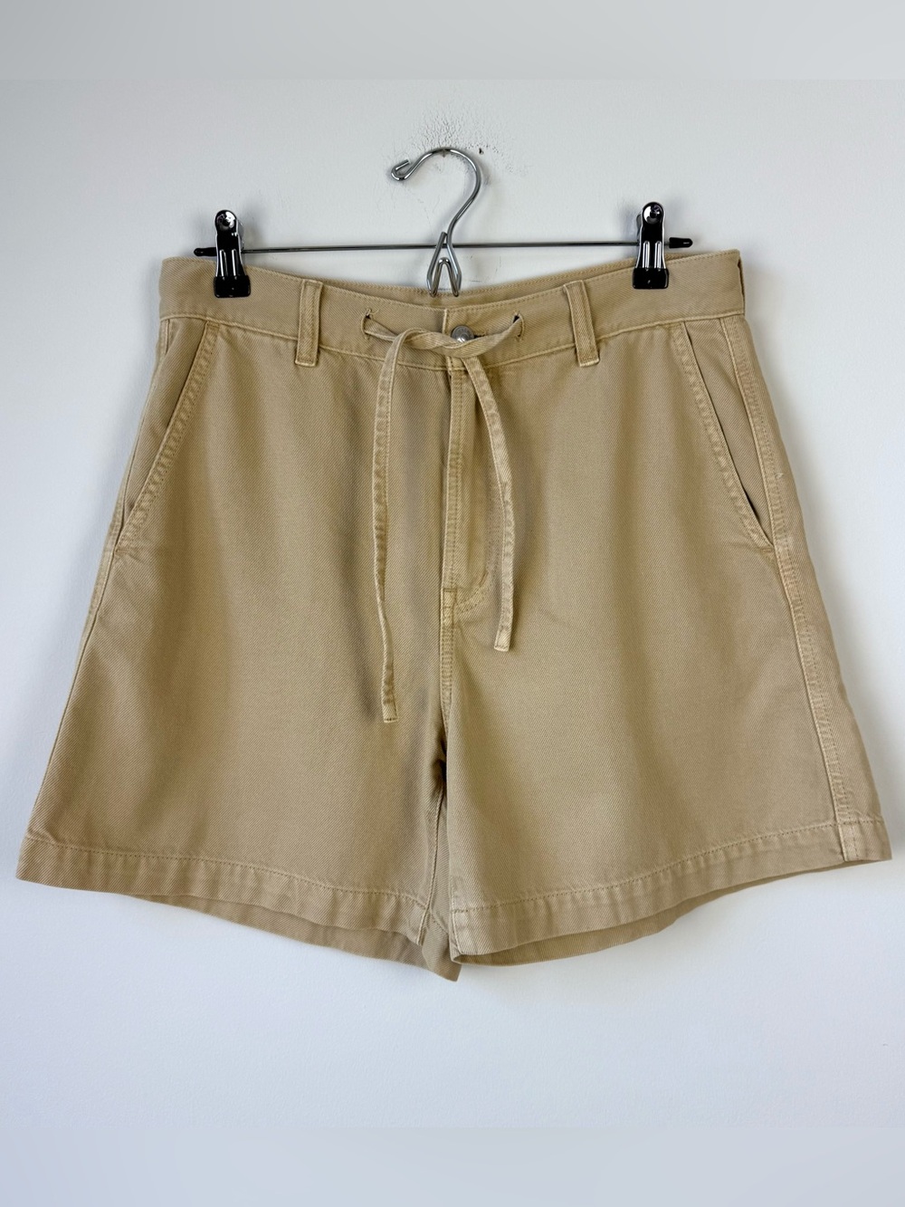 NWT Madewell The Drawstring Shorts in Airy Denim Fawn Tan
